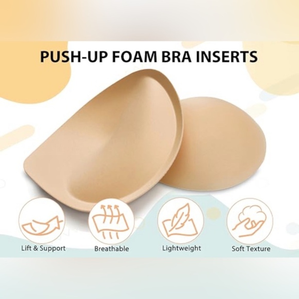Two sets (4 total) push foam bra inserts